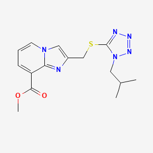 Methyl 2-[[1-(2-methylpropyl)tetrazol-5-yl]sulfanylmethyl]imidazo[1,2-a]pyridine-8-carboxylate