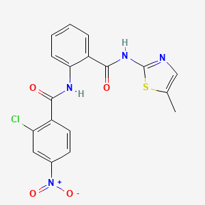 molecular formula C18H13ClN4O4S B7565892 2-chloro-N-[2-[(5-methyl-1,3-thiazol-2-yl)carbamoyl]phenyl]-4-nitrobenzamide 