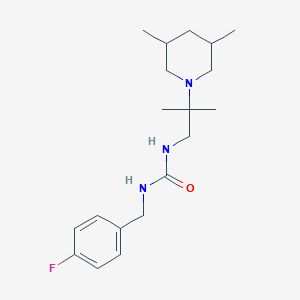 molecular formula C19H30FN3O B7565912 1-[2-(3,5-Dimethylpiperidin-1-yl)-2-methylpropyl]-3-[(4-fluorophenyl)methyl]urea 