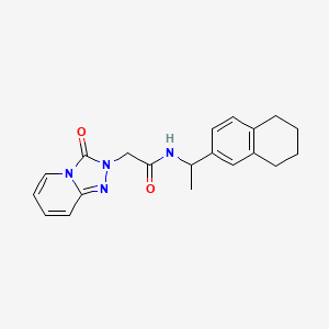 2-(3-oxo-[1,2,4]triazolo[4,3-a]pyridin-2-yl)-N-[1-(5,6,7,8-tetrahydronaphthalen-2-yl)ethyl]acetamide