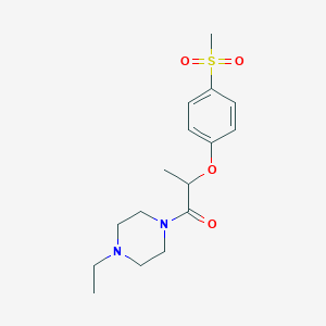 molecular formula C16H24N2O4S B7565981 1-(4-Ethylpiperazin-1-yl)-2-(4-methylsulfonylphenoxy)propan-1-one 