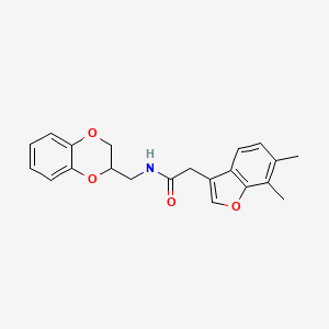 N-(2,3-dihydro-1,4-benzodioxin-3-ylmethyl)-2-(6,7-dimethyl-1-benzofuran-3-yl)acetamide