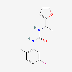 molecular formula C14H15FN2O2 B7566012 1-(5-Fluoro-2-methylphenyl)-3-[1-(furan-2-yl)ethyl]urea 
