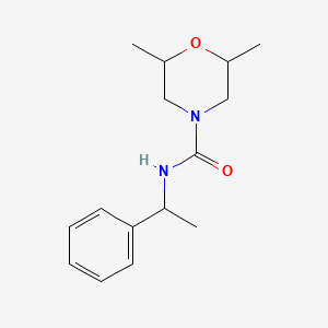 2,6-dimethyl-N-(1-phenylethyl)morpholine-4-carboxamide