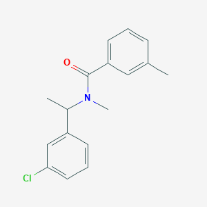 molecular formula C17H18ClNO B7566089 N-[1-(3-chlorophenyl)ethyl]-N,3-dimethylbenzamide 