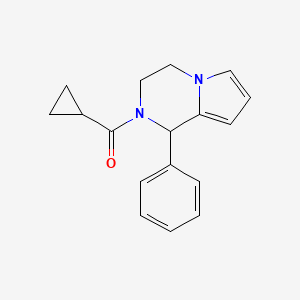 molecular formula C17H18N2O B7566102 cyclopropyl-(1-phenyl-3,4-dihydro-1H-pyrrolo[1,2-a]pyrazin-2-yl)methanone 