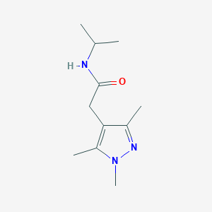 molecular formula C11H19N3O B7566113 N-propan-2-yl-2-(1,3,5-trimethylpyrazol-4-yl)acetamide 