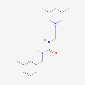 molecular formula C20H33N3O B7566139 1-[2-(3,5-Dimethylpiperidin-1-yl)-2-methylpropyl]-3-[(3-methylphenyl)methyl]urea 