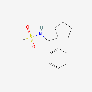 molecular formula C13H19NO2S B7566145 N-[(1-phenylcyclopentyl)methyl]methanesulfonamide 