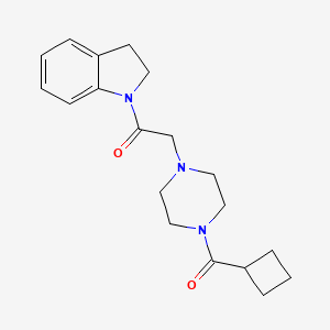 molecular formula C19H25N3O2 B7566148 2-[4-(Cyclobutanecarbonyl)piperazin-1-yl]-1-(2,3-dihydroindol-1-yl)ethanone 