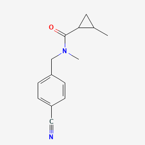 molecular formula C14H16N2O B7566178 N-[(4-cyanophenyl)methyl]-N,2-dimethylcyclopropane-1-carboxamide 