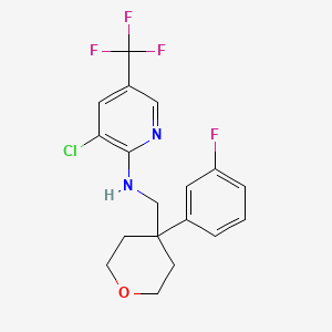 molecular formula C18H17ClF4N2O B7566192 3-chloro-N-[[4-(3-fluorophenyl)oxan-4-yl]methyl]-5-(trifluoromethyl)pyridin-2-amine 