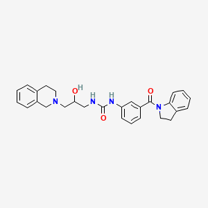 molecular formula C28H30N4O3 B7566216 1-[3-(2,3-dihydroindole-1-carbonyl)phenyl]-3-[3-(3,4-dihydro-1H-isoquinolin-2-yl)-2-hydroxypropyl]urea 