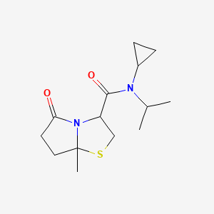 molecular formula C14H22N2O2S B7566217 N-cyclopropyl-7a-methyl-5-oxo-N-propan-2-yl-2,3,6,7-tetrahydropyrrolo[2,1-b][1,3]thiazole-3-carboxamide 