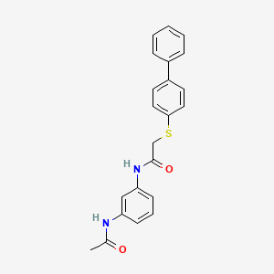 N-(3-acetamidophenyl)-2-(4-phenylphenyl)sulfanylacetamide