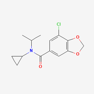 molecular formula C14H16ClNO3 B7566254 7-chloro-N-cyclopropyl-N-propan-2-yl-1,3-benzodioxole-5-carboxamide 