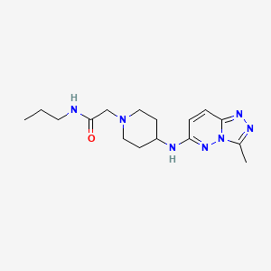 molecular formula C16H25N7O B7566256 2-[4-[(3-methyl-[1,2,4]triazolo[4,3-b]pyridazin-6-yl)amino]piperidin-1-yl]-N-propylacetamide 