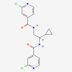 molecular formula C17H16Cl2N4O2 B7566257 2-chloro-N-[2-[(2-chloropyridine-4-carbonyl)amino]-2-cyclopropylethyl]pyridine-4-carboxamide 