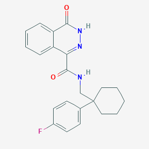 N-[[1-(4-fluorophenyl)cyclohexyl]methyl]-4-oxo-3H-phthalazine-1-carboxamide