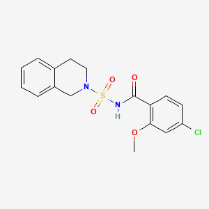 molecular formula C17H17ClN2O4S B7566299 4-chloro-N-(3,4-dihydro-1H-isoquinolin-2-ylsulfonyl)-2-methoxybenzamide 