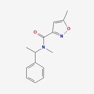 molecular formula C14H16N2O2 B7566326 N,5-dimethyl-N-(1-phenylethyl)-1,2-oxazole-3-carboxamide 