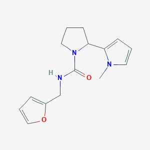 molecular formula C15H19N3O2 B7566376 N-(furan-2-ylmethyl)-2-(1-methylpyrrol-2-yl)pyrrolidine-1-carboxamide 