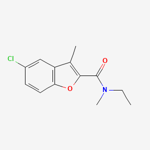 molecular formula C13H14ClNO2 B7566401 5-chloro-N-ethyl-N,3-dimethyl-1-benzofuran-2-carboxamide 