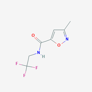 molecular formula C7H7F3N2O2 B7566411 3-methyl-N-(2,2,2-trifluoroethyl)-1,2-oxazole-5-carboxamide 