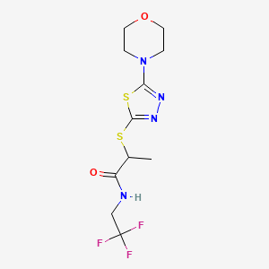 2-[(5-morpholin-4-yl-1,3,4-thiadiazol-2-yl)sulfanyl]-N-(2,2,2-trifluoroethyl)propanamide