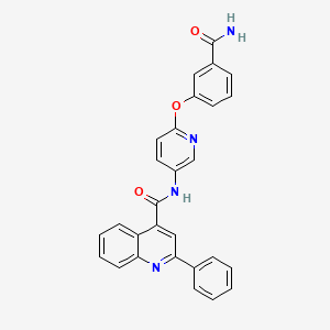 molecular formula C28H20N4O3 B7566435 N-[6-(3-carbamoylphenoxy)pyridin-3-yl]-2-phenylquinoline-4-carboxamide 