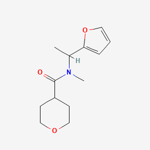 molecular formula C13H19NO3 B7566451 N-[1-(furan-2-yl)ethyl]-N-methyloxane-4-carboxamide 