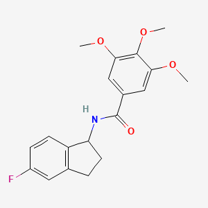 molecular formula C19H20FNO4 B7566464 N-(5-fluoro-2,3-dihydro-1H-inden-1-yl)-3,4,5-trimethoxybenzamide 