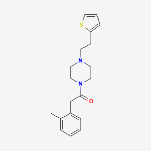 molecular formula C19H24N2OS B7566479 2-(2-Methylphenyl)-1-[4-(2-thiophen-2-ylethyl)piperazin-1-yl]ethanone 