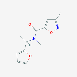molecular formula C12H14N2O3 B7566486 N-[1-(furan-2-yl)ethyl]-N,3-dimethyl-1,2-oxazole-5-carboxamide 