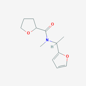 molecular formula C12H17NO3 B7566493 N-[1-(furan-2-yl)ethyl]-N-methyloxolane-2-carboxamide 