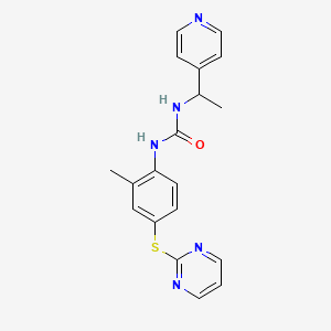 molecular formula C19H19N5OS B7566498 1-(2-Methyl-4-pyrimidin-2-ylsulfanylphenyl)-3-(1-pyridin-4-ylethyl)urea 
