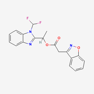 1-[1-(Difluoromethyl)benzimidazol-2-yl]ethyl 2-(1,2-benzoxazol-3-yl)acetate