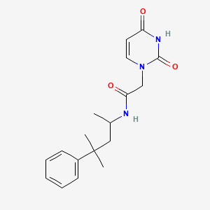 molecular formula C18H23N3O3 B7566512 2-(2,4-dioxopyrimidin-1-yl)-N-(4-methyl-4-phenylpentan-2-yl)acetamide 