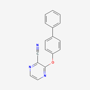 molecular formula C17H11N3O B7566518 3-(4-Phenylphenoxy)pyrazine-2-carbonitrile 