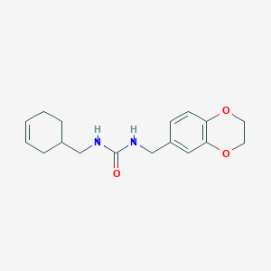 molecular formula C17H22N2O3 B7566522 1-(Cyclohex-3-en-1-ylmethyl)-3-(2,3-dihydro-1,4-benzodioxin-6-ylmethyl)urea 