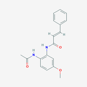 molecular formula C18H18N2O3 B7566533 (E)-N-(2-acetamido-5-methoxyphenyl)-3-phenylprop-2-enamide 