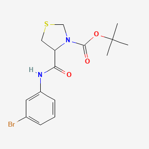 molecular formula C15H19BrN2O3S B7566556 Tert-butyl 4-[(3-bromophenyl)carbamoyl]-1,3-thiazolidine-3-carboxylate 