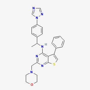 2-(morpholin-4-ylmethyl)-5-phenyl-N-[1-[4-(1,2,4-triazol-1-yl)phenyl]ethyl]thieno[2,3-d]pyrimidin-4-amine