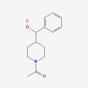 molecular formula C14H19NO2 B7566566 1-[4-[Hydroxy(phenyl)methyl]piperidin-1-yl]ethanone 