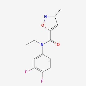 molecular formula C13H12F2N2O2 B7566574 N-(3,4-difluorophenyl)-N-ethyl-3-methyl-1,2-oxazole-5-carboxamide 