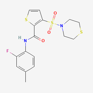 N-(2-fluoro-4-methylphenyl)-3-thiomorpholin-4-ylsulfonylthiophene-2-carboxamide