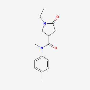 molecular formula C15H20N2O2 B7566620 1-ethyl-N-methyl-N-(4-methylphenyl)-5-oxopyrrolidine-3-carboxamide 