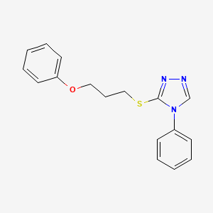 molecular formula C17H17N3OS B7566640 3-(3-Phenoxypropylsulfanyl)-4-phenyl-1,2,4-triazole 