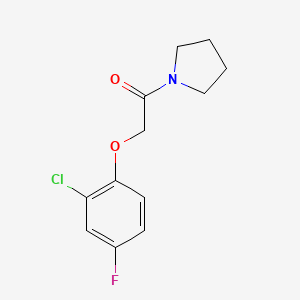 molecular formula C12H13ClFNO2 B7566752 2-(2-Chloro-4-fluorophenoxy)-1-(pyrrolidin-1-yl)ethan-1-one 