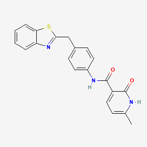 molecular formula C21H17N3O2S B7566755 N-[4-(1,3-benzothiazol-2-ylmethyl)phenyl]-6-methyl-2-oxo-1H-pyridine-3-carboxamide 